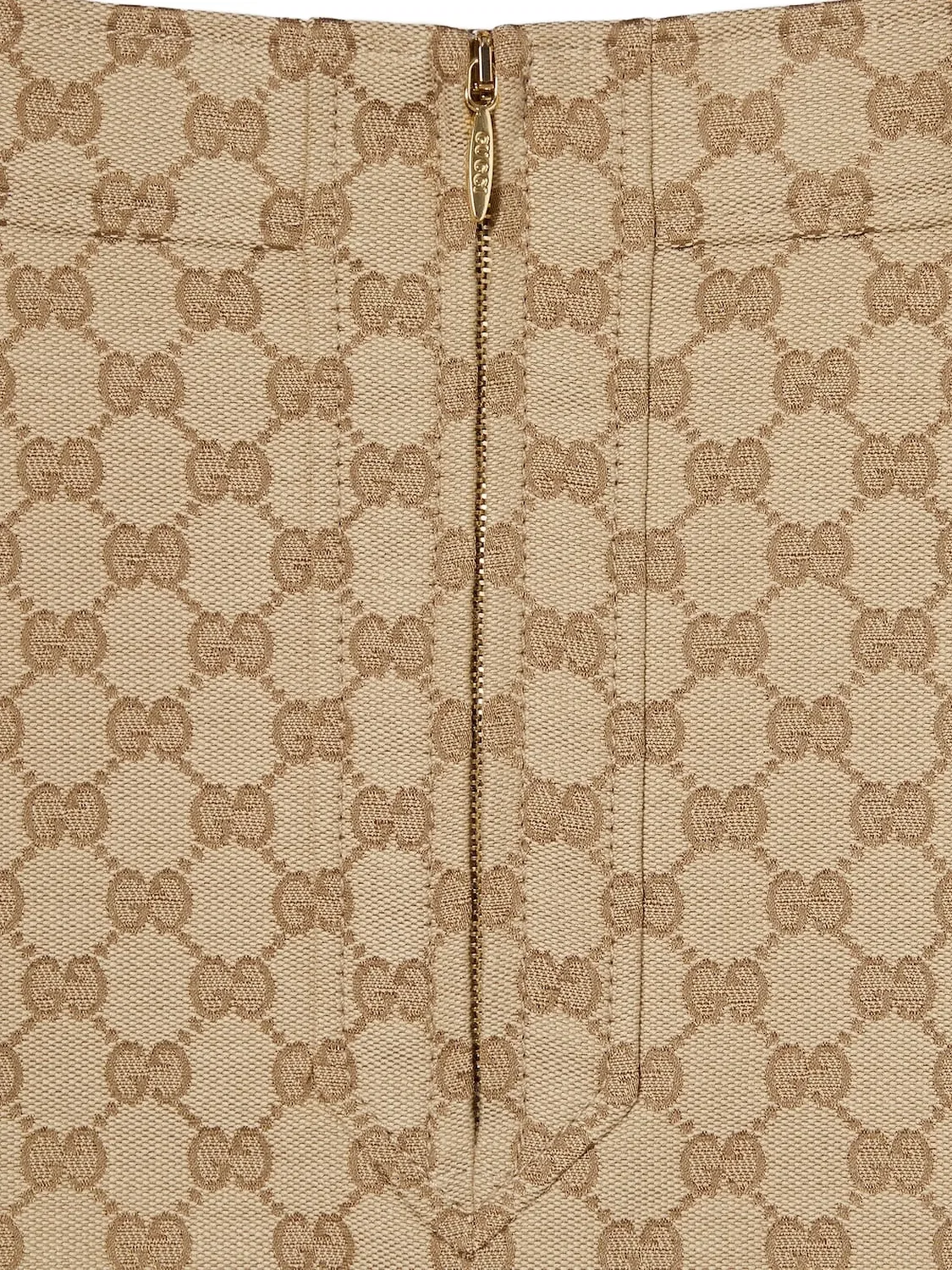 Мини-юбка с монограммой GG Gucci, нейтральные цвета — фото 2