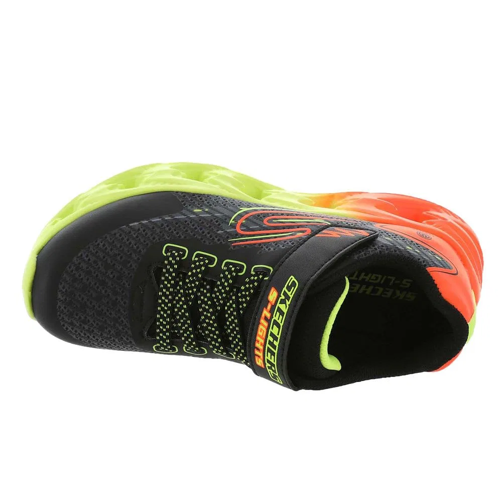 Детские кроссовки для мальчиков с максимальной амортизацией Vortex 2.0 Quantroid Skechers, Black Synthetic Textile Orange Yellow T — фото 2
