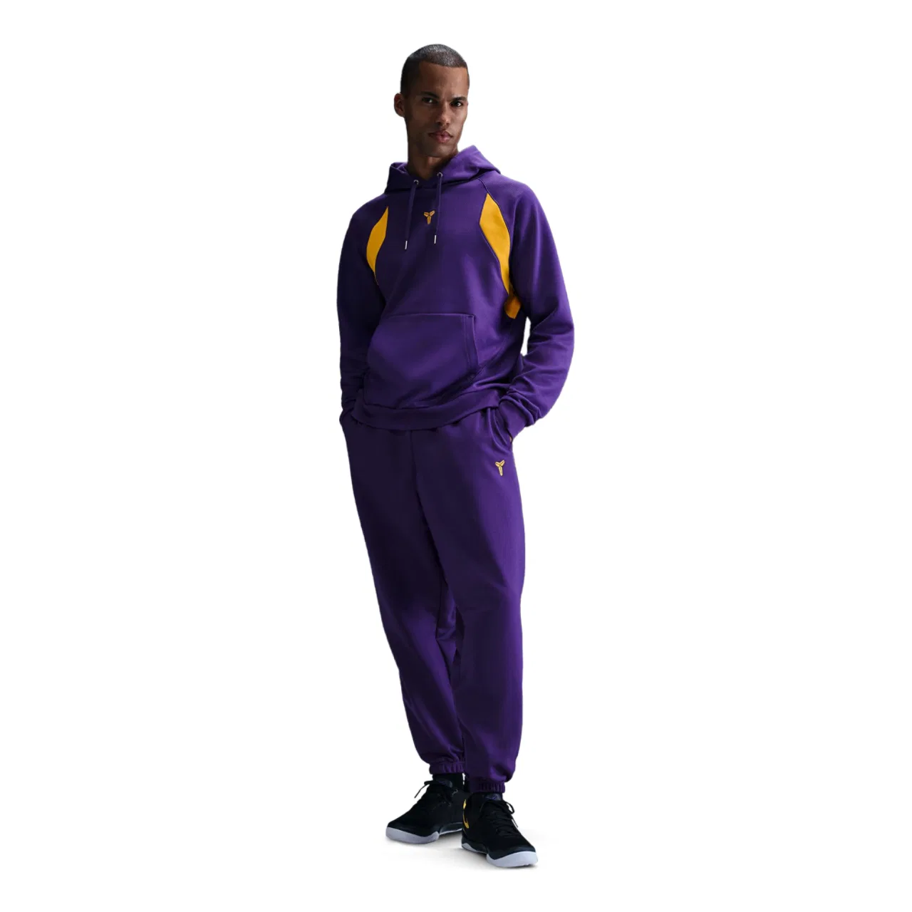 Мужская толстовка Kobe Tech Fleece Fundamental Nike, фиолетовый/желтый — фото 2