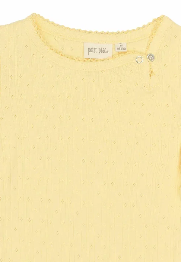 Боди из хлопка Body Petit Piao, Mellow Yellow, желтый — фото 3