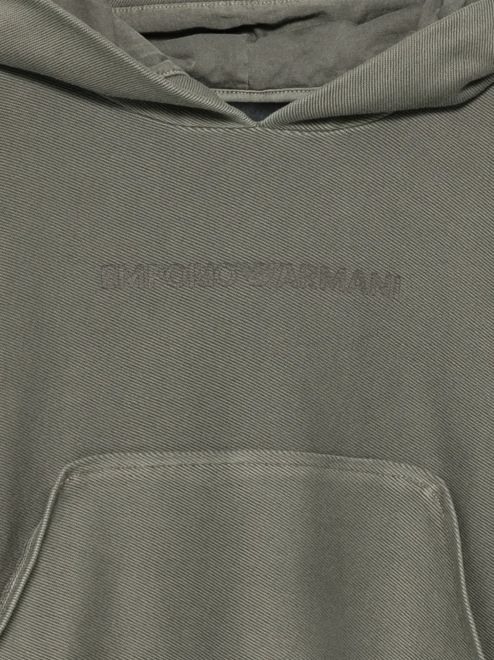 Худи с карманом-муфтой и вышитым логотипом Emporio Armani Kids, зеленый — фото 3