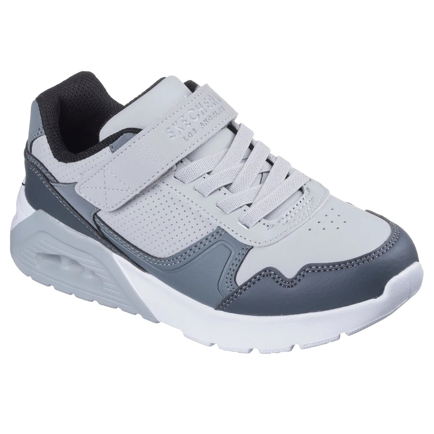 Детские кроссовки на липучке Skechers UNO LITE 2.0-PILLAR DUO, Light Grey — фото 4