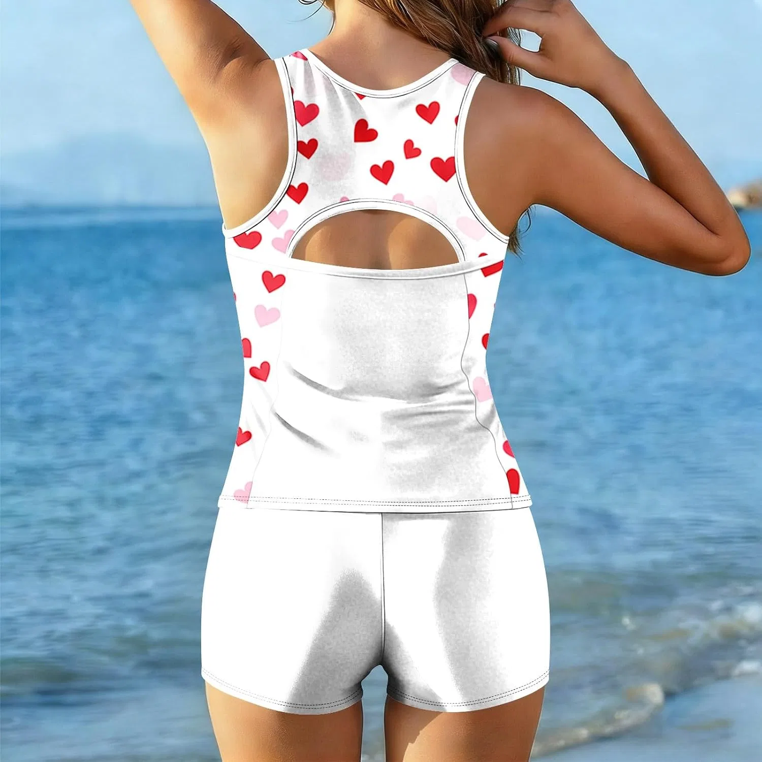 Женский танкини-комплект с цветочным принтом, Plus Size, Athletic Swimwear — фото 3