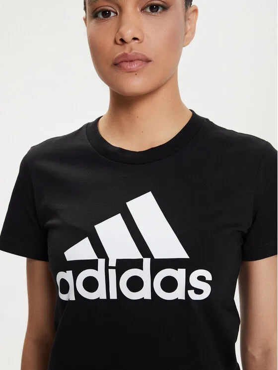 Футболка regular fit Essentials Logo Adidas, черный — фото 4