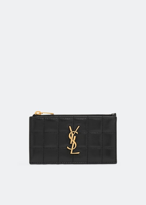 

Картхолдер SAINT LAURENT Cassandre matelassé carré card case, черный