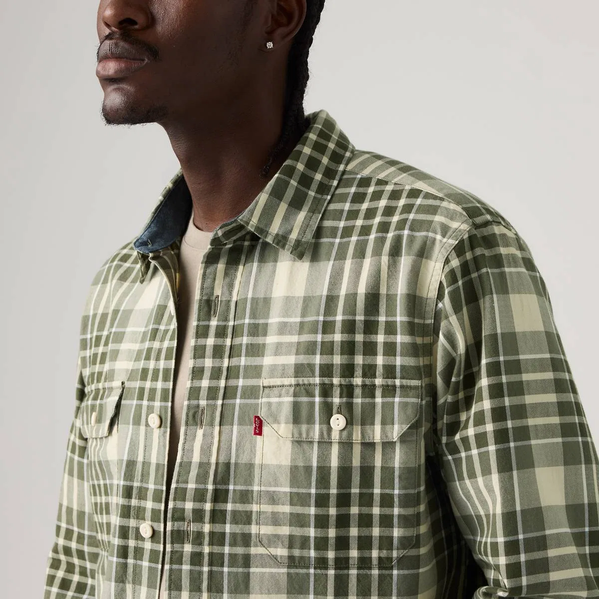 Рубашка Classic relaxed worker Levi's, Lorcan Plaid Mulled Basil - Green — фото 2