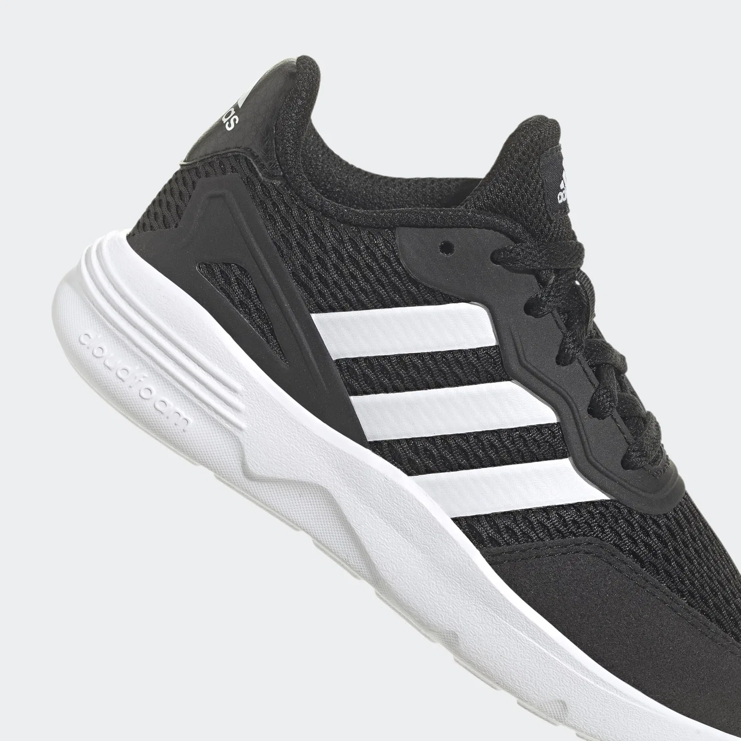 Детские кроссовки для мальчиков с шнуровкой Nebzed Lifestyle Lace Running Adidas, Core Black Cloud White Cloud White — фото 4