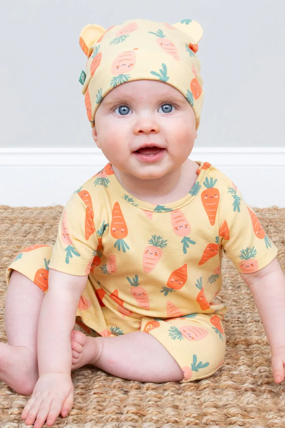 Детский боди-комбинезон с принтом Happy Carrot Kite, Yellow — фото 3