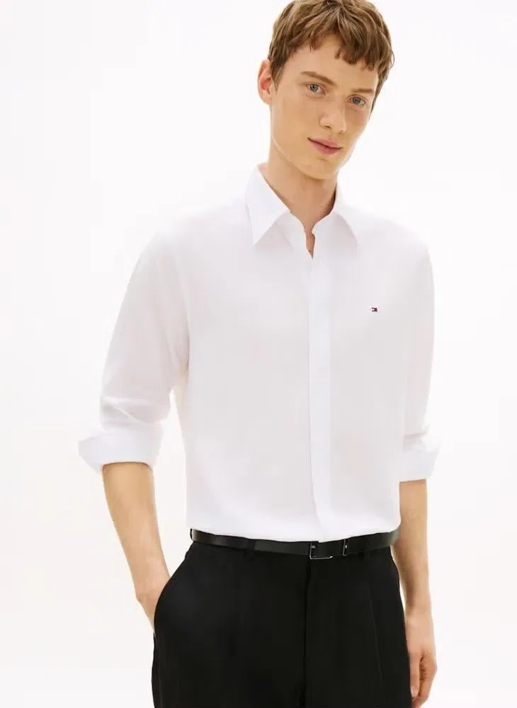 Рубашка классическая с длинным рукавом Oxford regular fit Tommy Hilfiger, белый