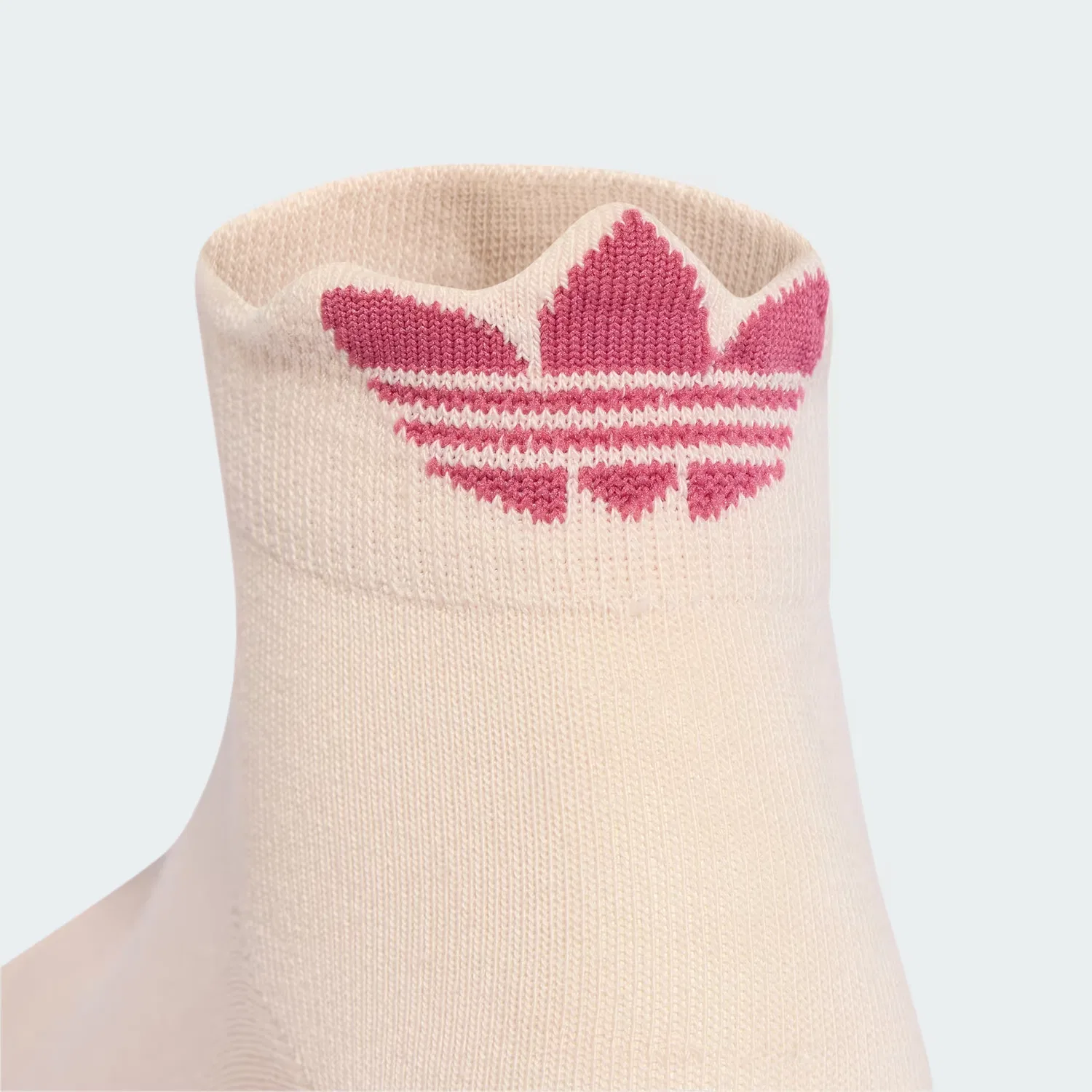 Носки короткие 2 пары BACK TREFOIL SOCKS Adidas Originals, белый/кварцевый/малиновый — фото 3