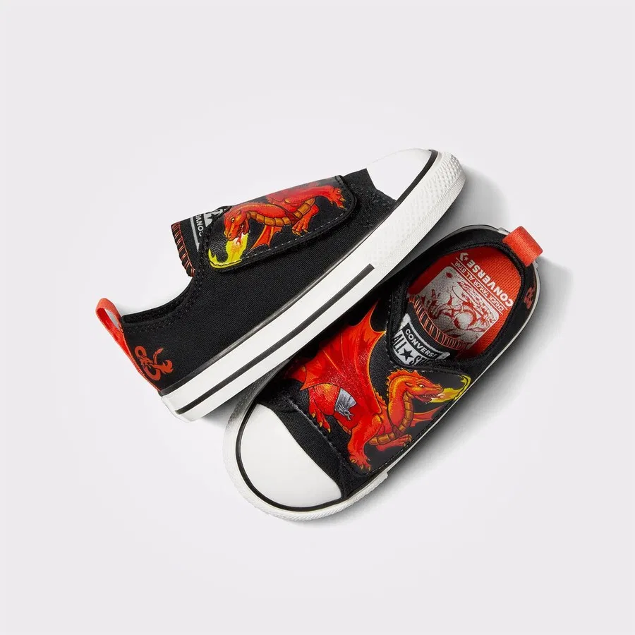 Детские кеды с принтом Dungeons Dragons Converse, Черный