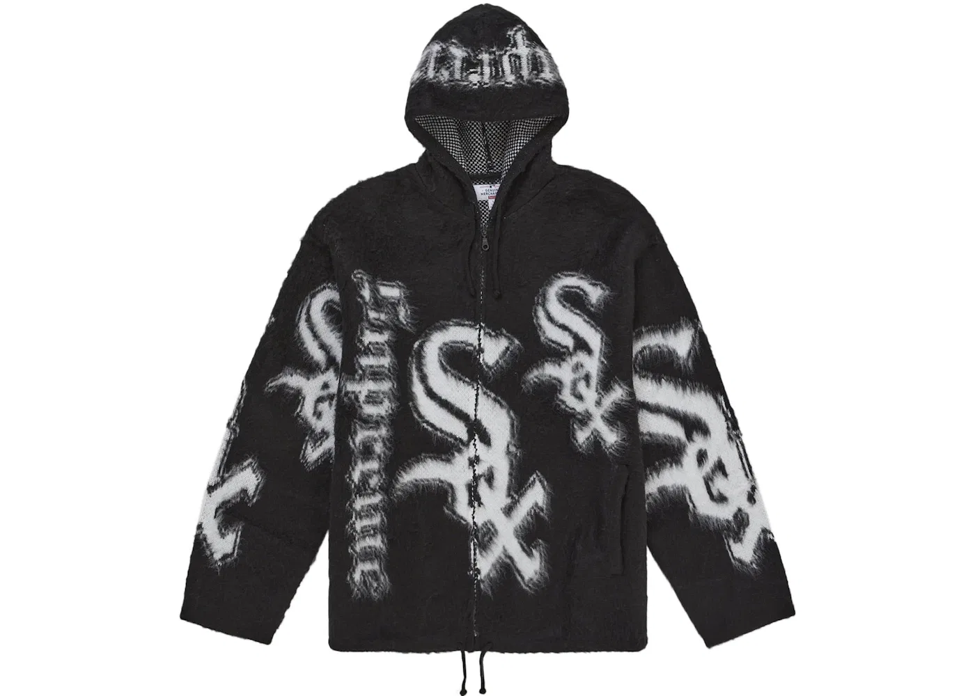 Мужской свитер с капюшоном на молнии Chicago White Sox Supreme, Black