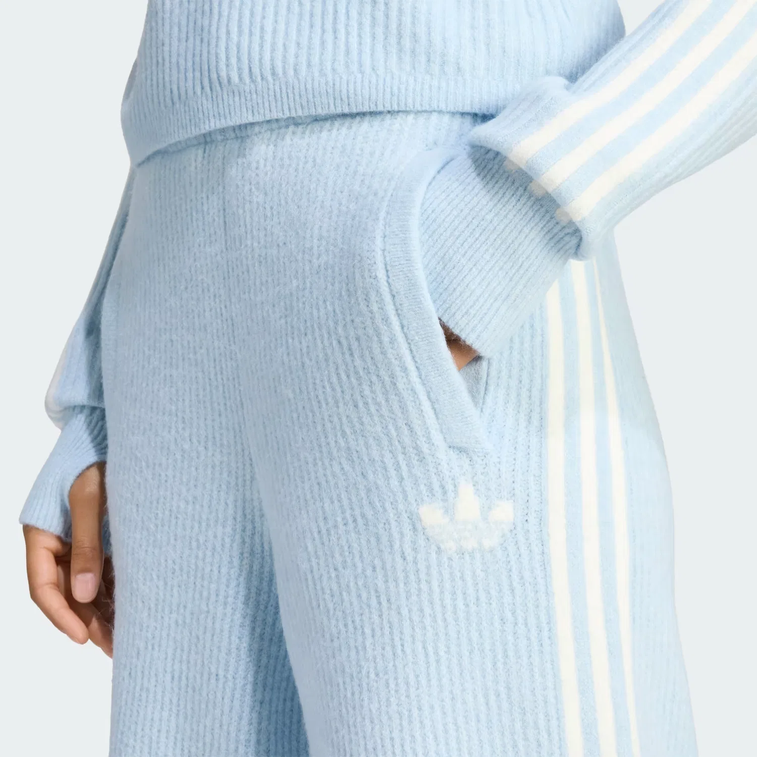 Женские вязаные брюки свободного кроя Jennie Adidas Originals, Wonder Blue — фото 2