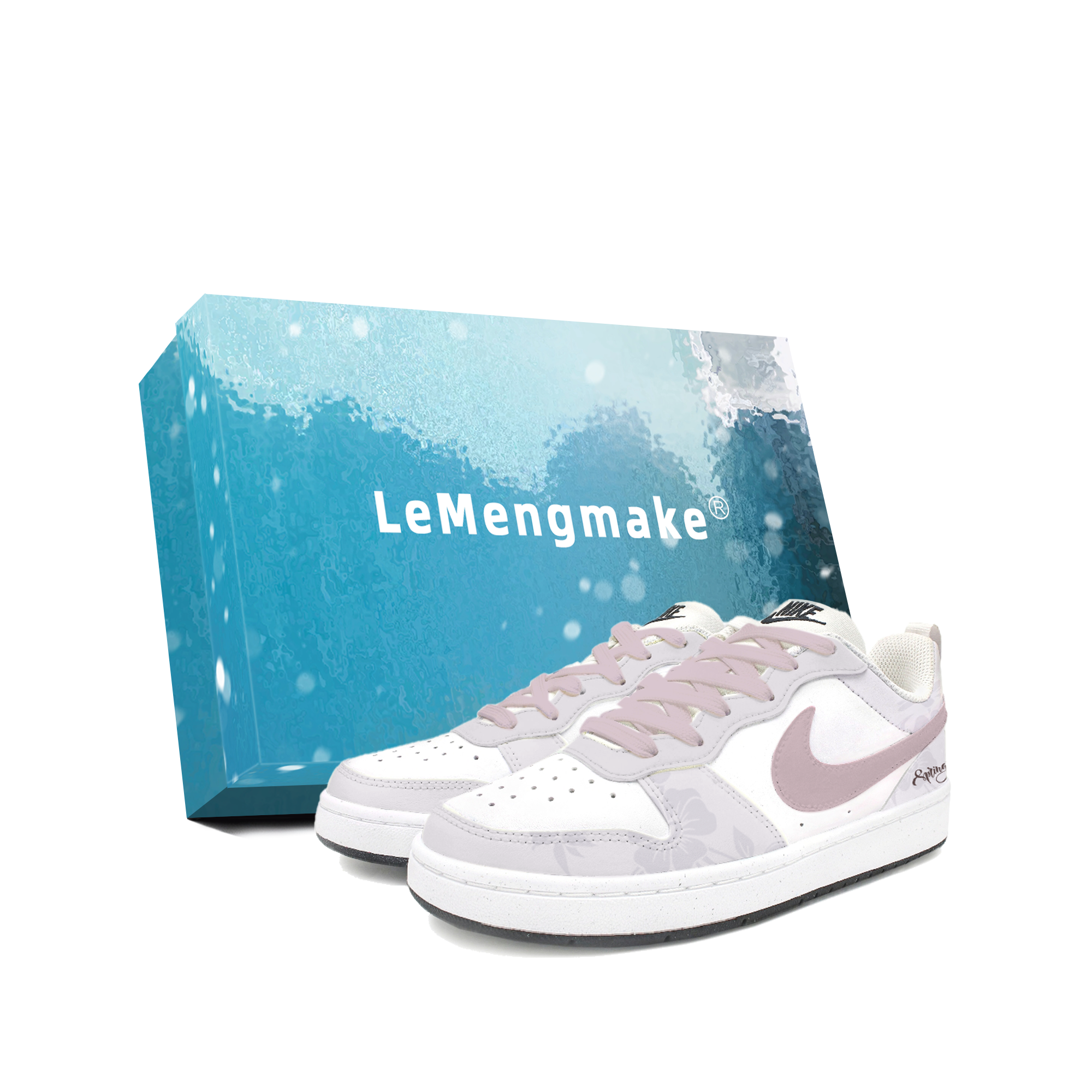 

Nike Детские кроссовки для скейтбординга Court Borough Misty Purple Flower Path с низким верхом, устойчивые к истиранию, для подростков