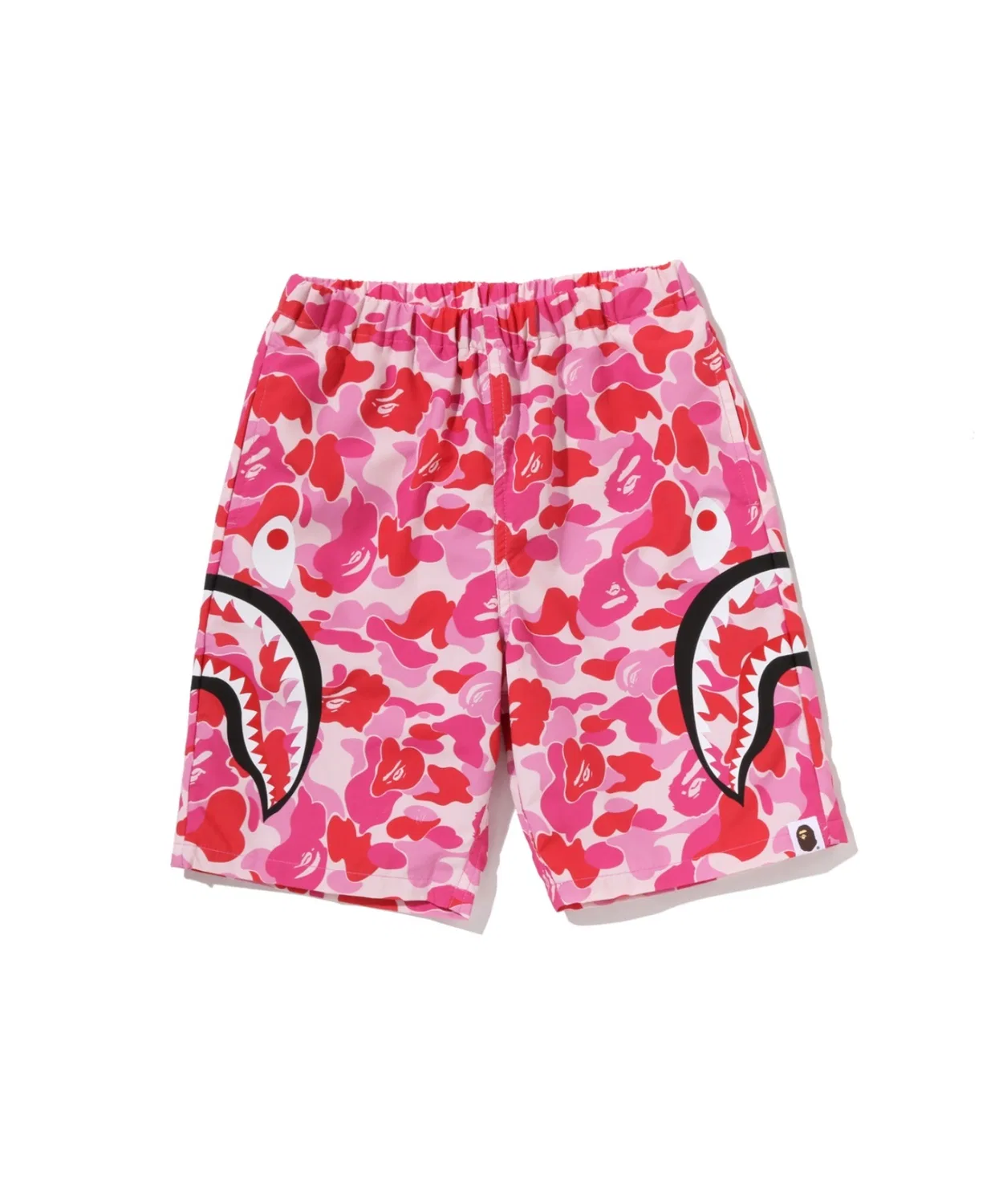 Детские шорты с принтом ABC CAMO SIDE SHARK A BATHING APE, Pink