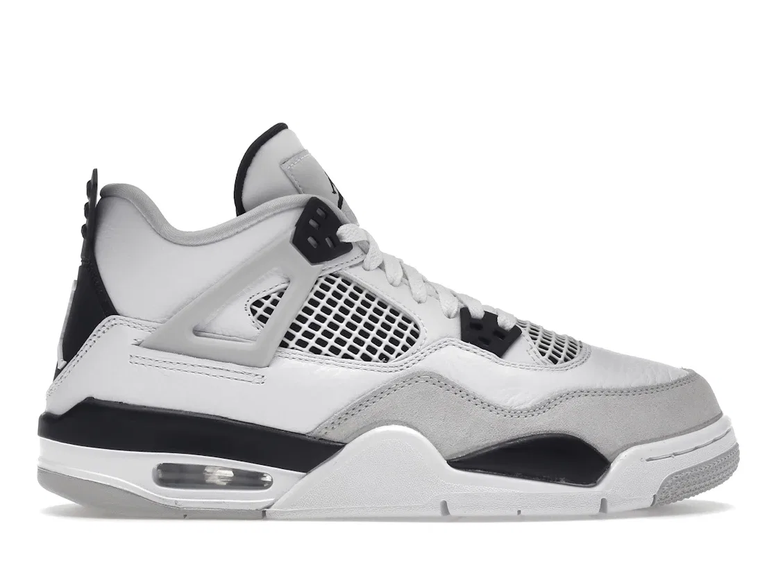 Детские кроссовки с ретро-дизайном Jordan 4 Retro Jordan, White/Black-Neutral Grey