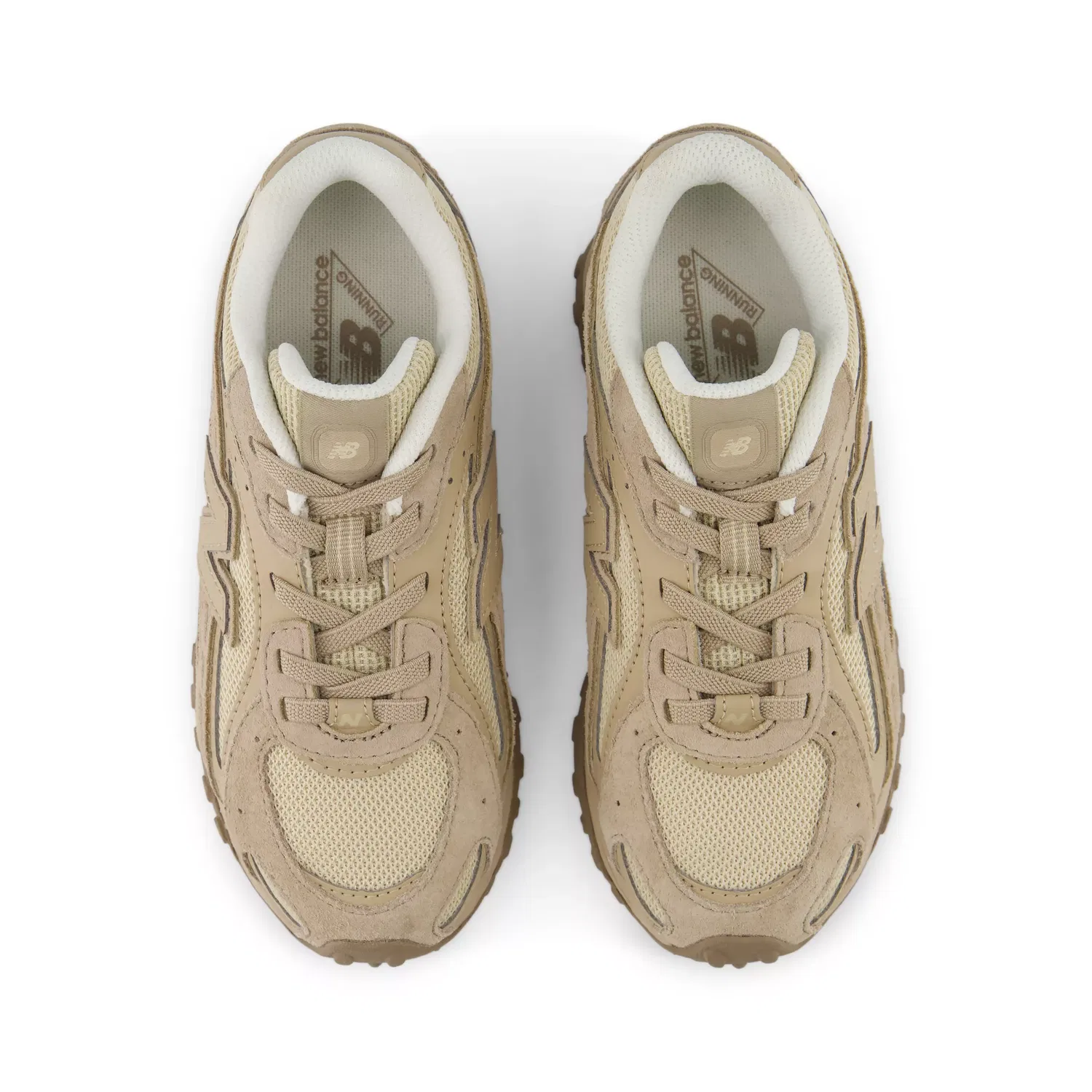 Детские кроссовки на шнуровке с эластичными шнурками 204L Bungee Lace New Balance, Driftwood With Sandstone — фото 4