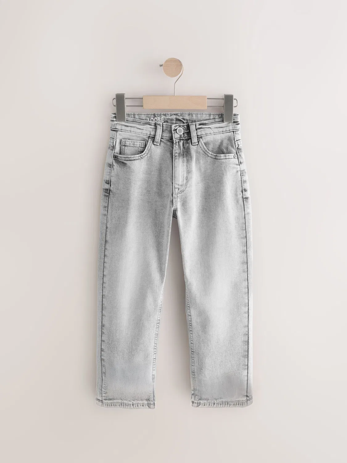 Джинсы свободного кроя, Light Grey Next