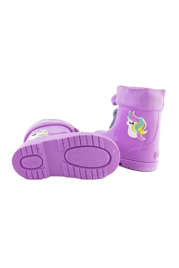 Детские ботинки для девочек непромокаемые Rain Boots Igor, Purple — фото 3