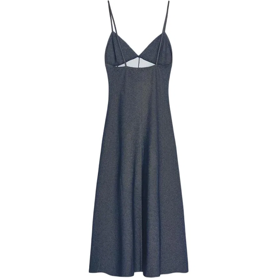 Женское платье-комбинация с длиной миди Slip Dresses, ZARA, Blue — фото 3