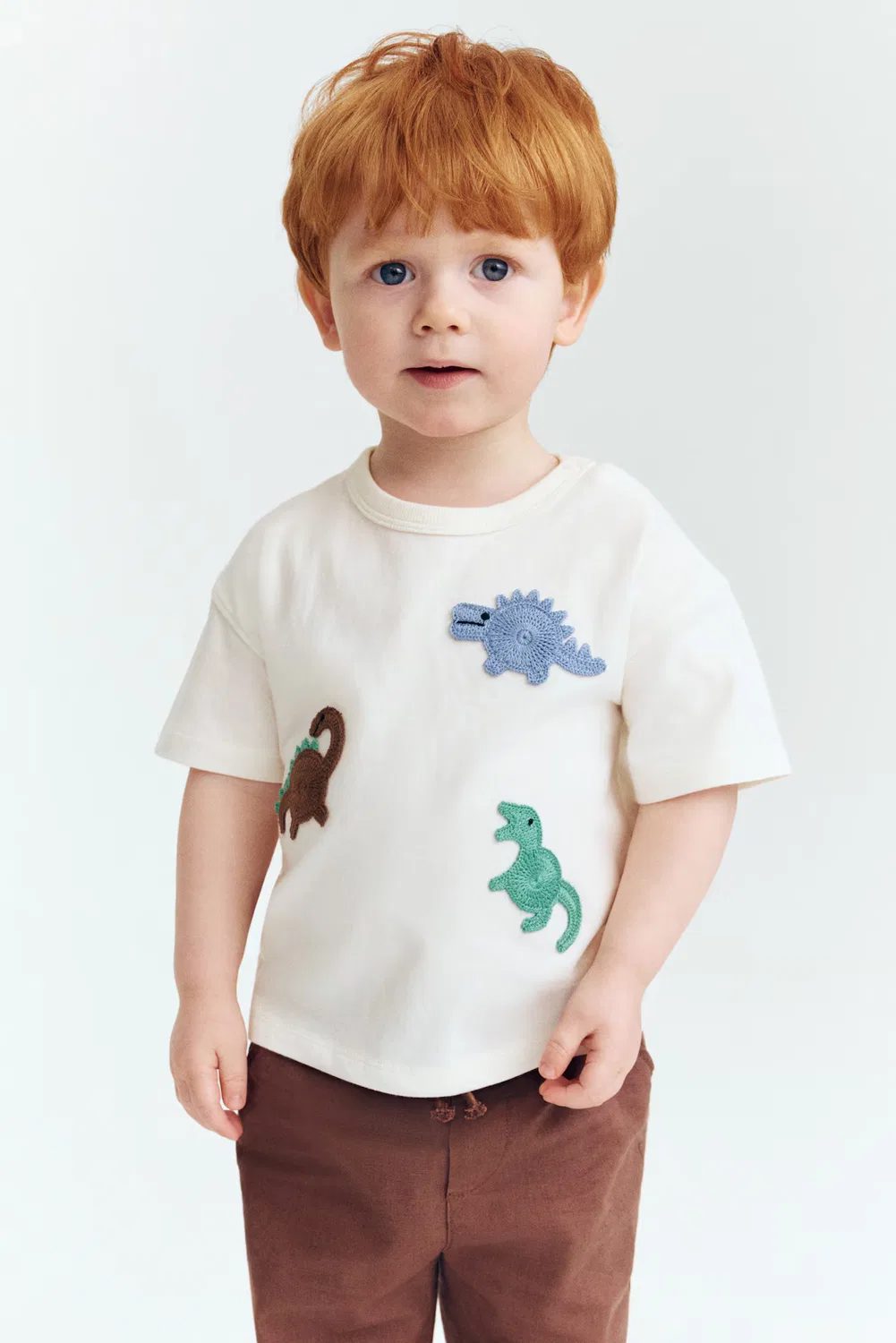 Футболка с рисунком H&M, Weiß/Dinosaurier