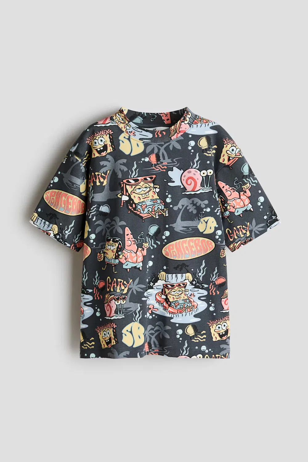 Футболка с принтом H&M, Grau/Spongebob Schwammkopf