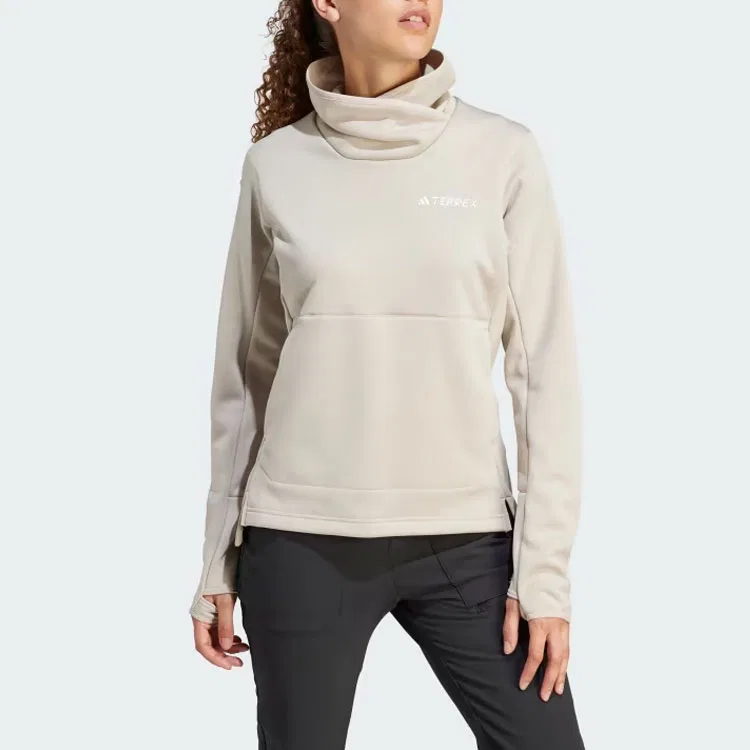 Женская толстовка из флиса с длинным рукавом Terrex Xperior Medium Fleece Pullover Adidas, Wonder Beige — фото 4