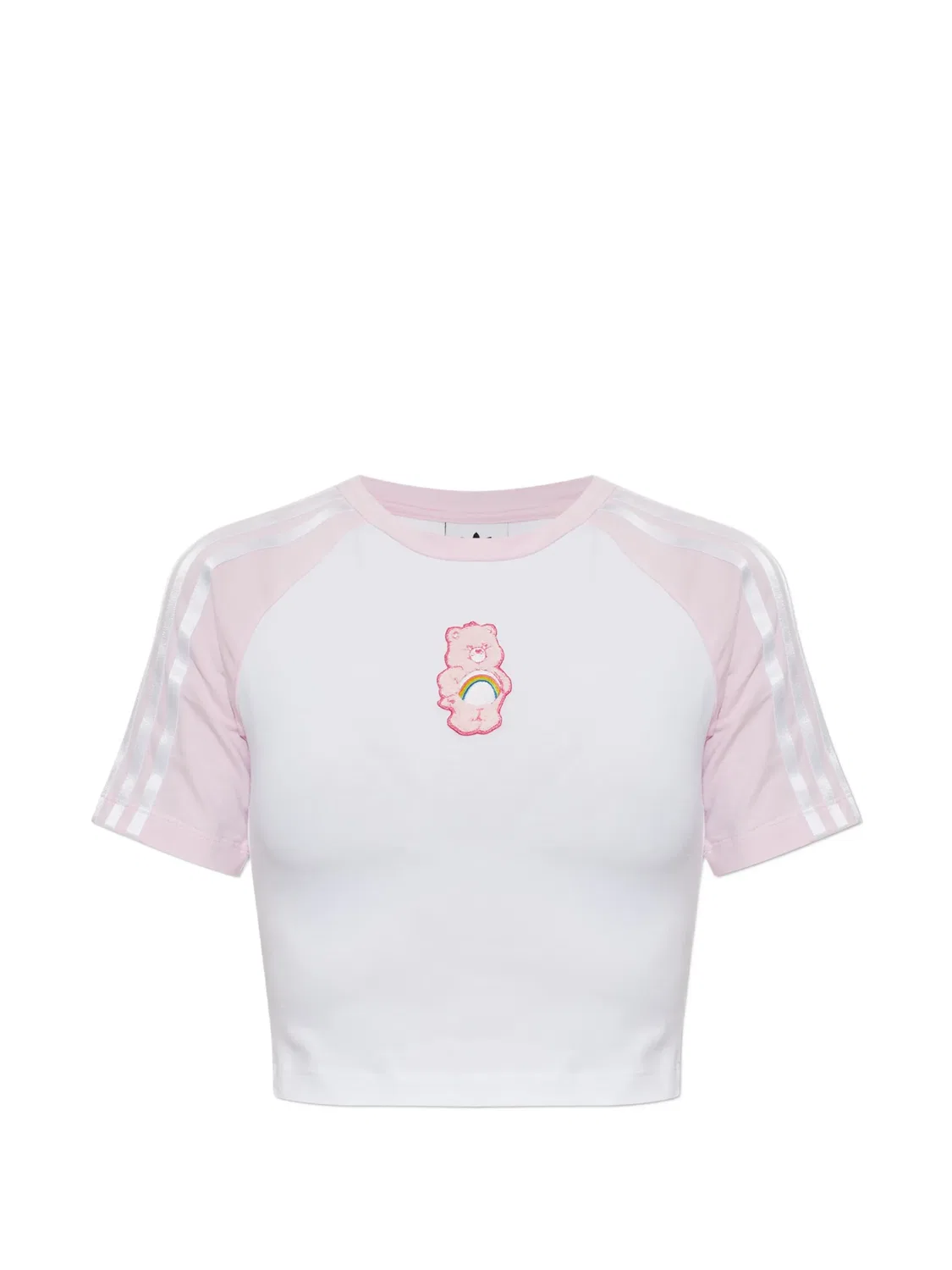 Укороченная футболка с нашивкой Care Bears Adidas, белый