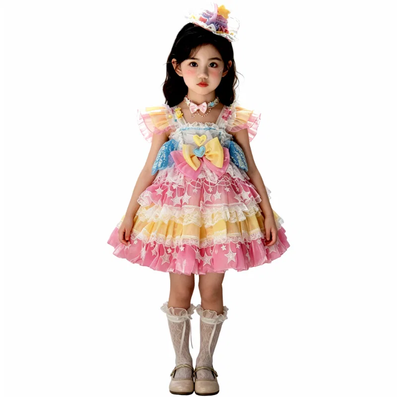 Детское платье для девочек с комплектом нижней юбки Mengke Candy Princess Dress YALU