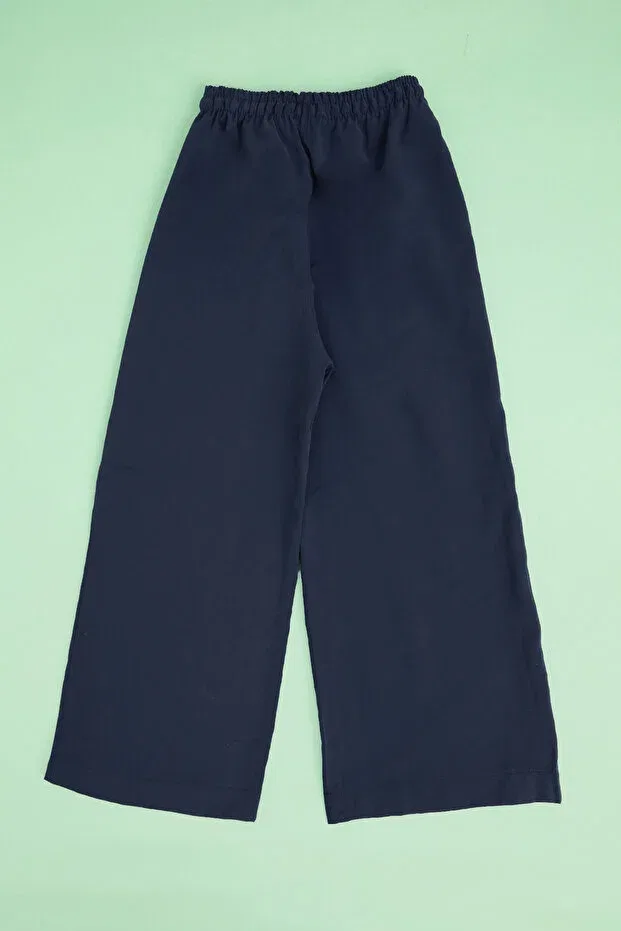 Детские брюки для девочек с эластичным поясом Fulla Moda, Navy Blue — фото 4