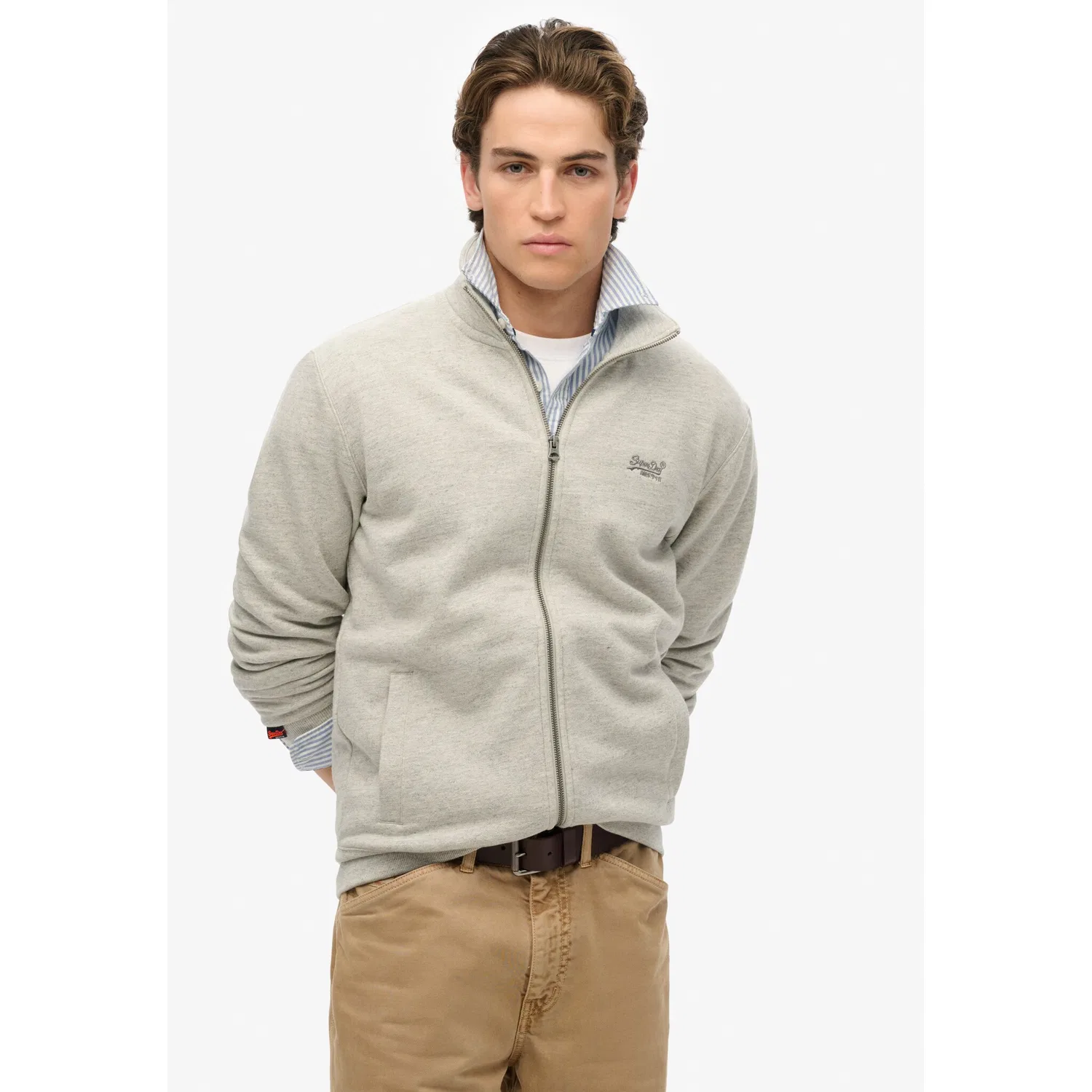 Мужской свитшот с капюшоном и логотипом Superdry, Varsity Grey Grindle