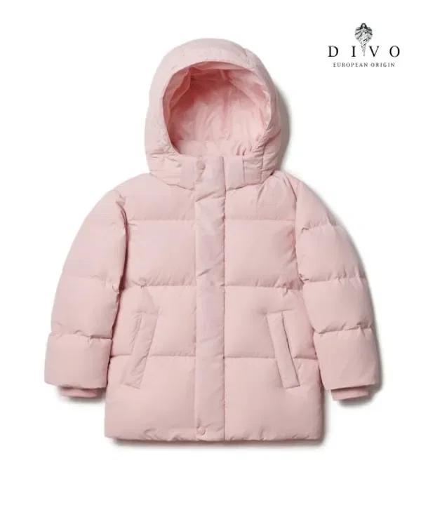 Пуховик капюшонный короткий Musinsa Standard Kids, розовый — фото 2
