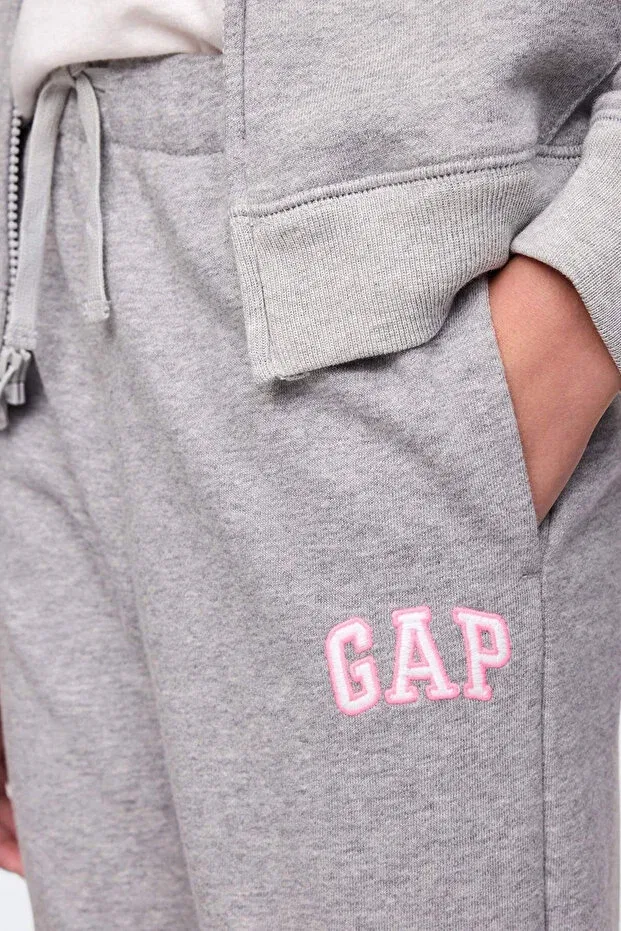 Детские спортивные штаны для девочек серые с принтом Gap, Gri — фото 2