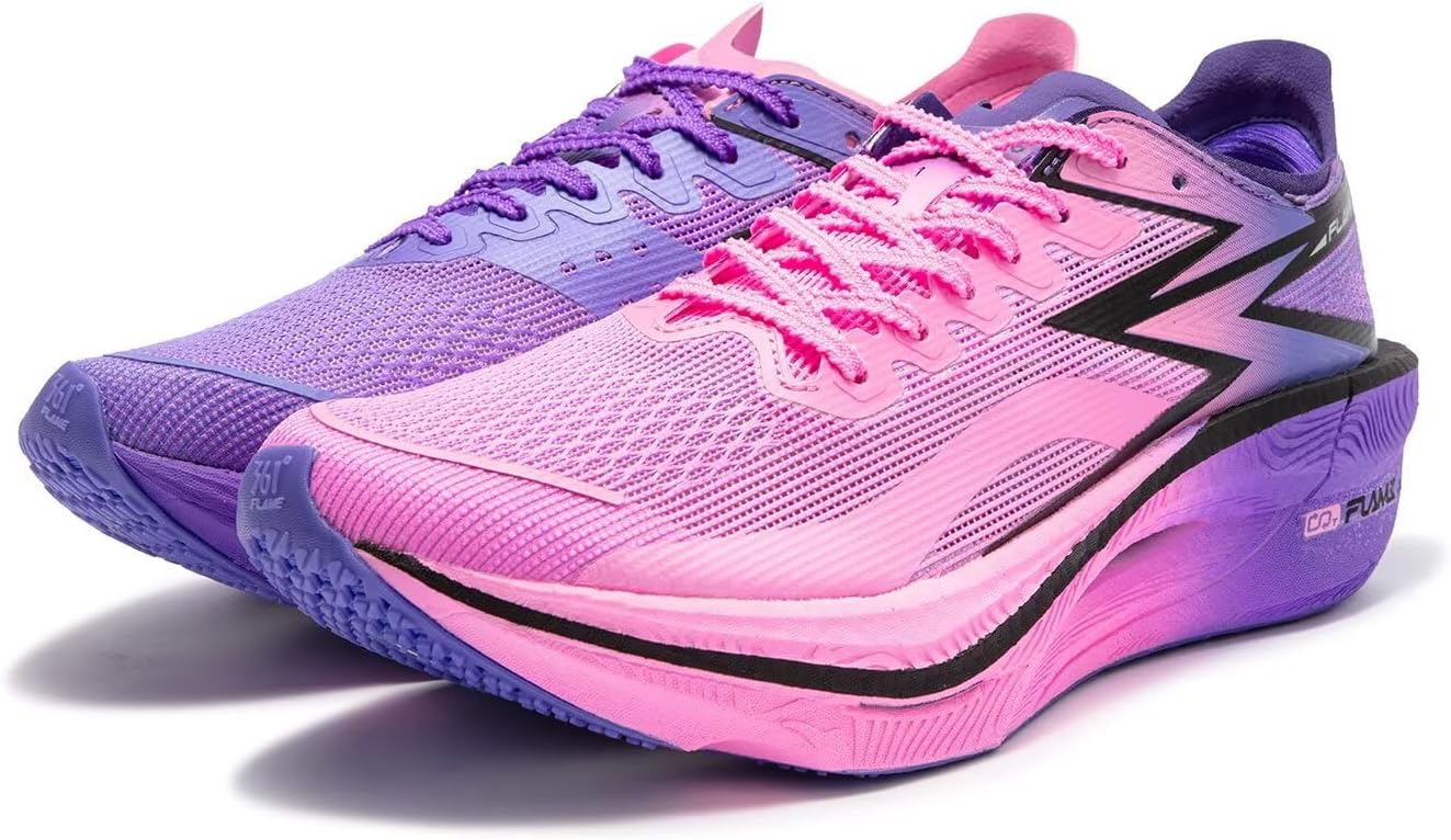 

Кроссовки 361 Flame 3.0 для мужчин с широкой стопой, легкие, дышащие, с углеродной пластиной, противоскользящие, для марафонов и повседневных тренировок, профессиональные мужские кроссовки 361°, пурпурный