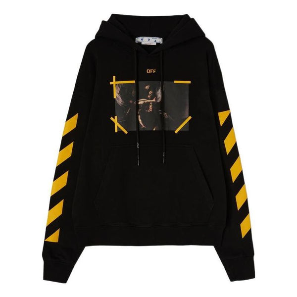 

Толстовка caravaggio-print cotton hoodie 'black yellow' Off-White, черный