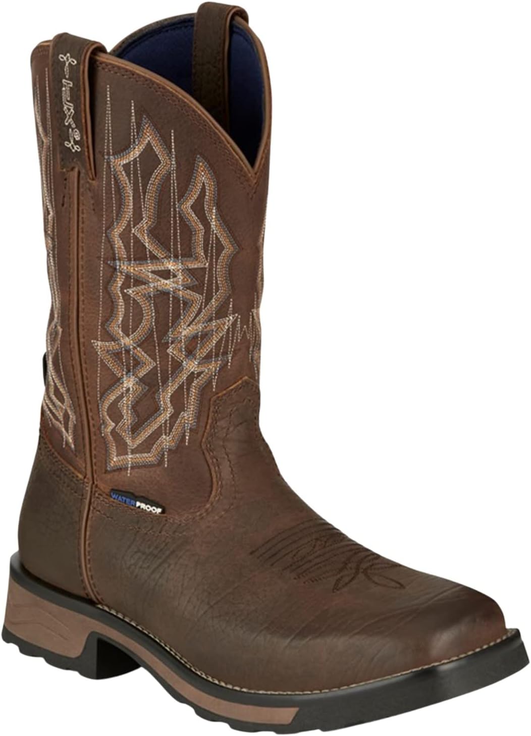 

Мужские сапоги Tony Lama Anchor из водяного буйвола с мягким верхом в западном стиле, широкий квадратный носок, коричневый