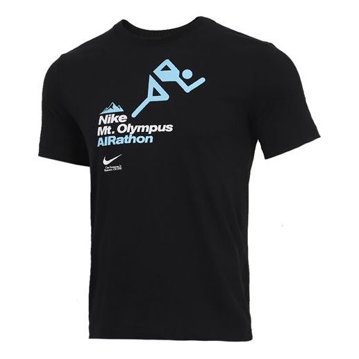 

Футболка airathon round neck short sleeve black Nike, черный