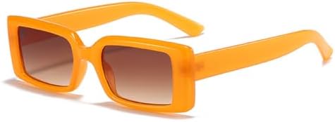 

Ретро прямоугольные солнцезащитные очки для женщин, модные очки сине-зеленого цвета, мужские квадратные очки с защитой от УФ-излучения UV400 и градиентом цвета MTZJH, Jelly Orange Tea