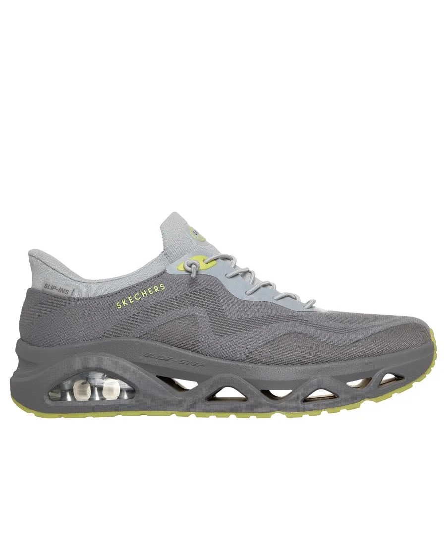 Мужские слипоны: UNO Glide-Step - Air Gliders - повседневные кроссовки от Finish Line Skechers, серый, lime — фото 2