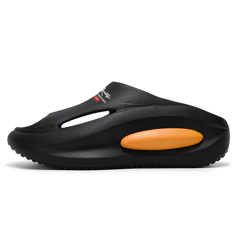 

NANJIREN Скользостойкие износостойкие амортизирующие шлепанцы унисекс черно-оранжевые, цвет Black Orange