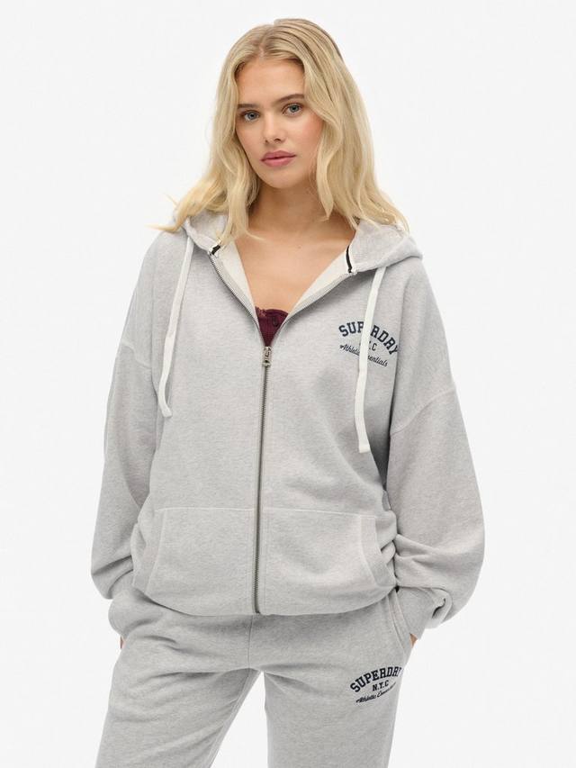 Свободная толстовка с молнией Athletic Essentials Superdry, Glacier Grey Marl