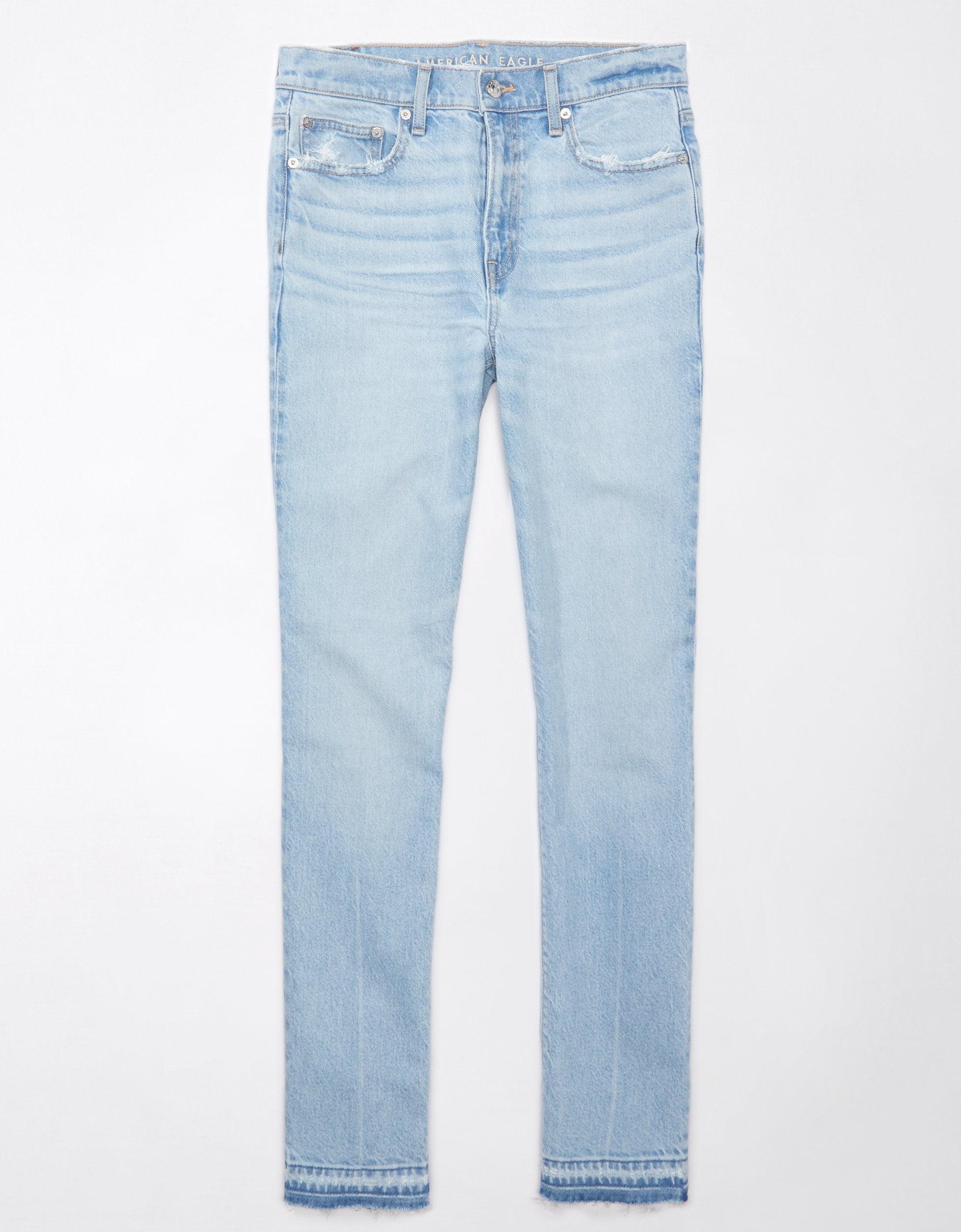 

Джинсы прямого кроя AE Stretch с супервысокой талией American Eagle Outfitters, цвет lakeside