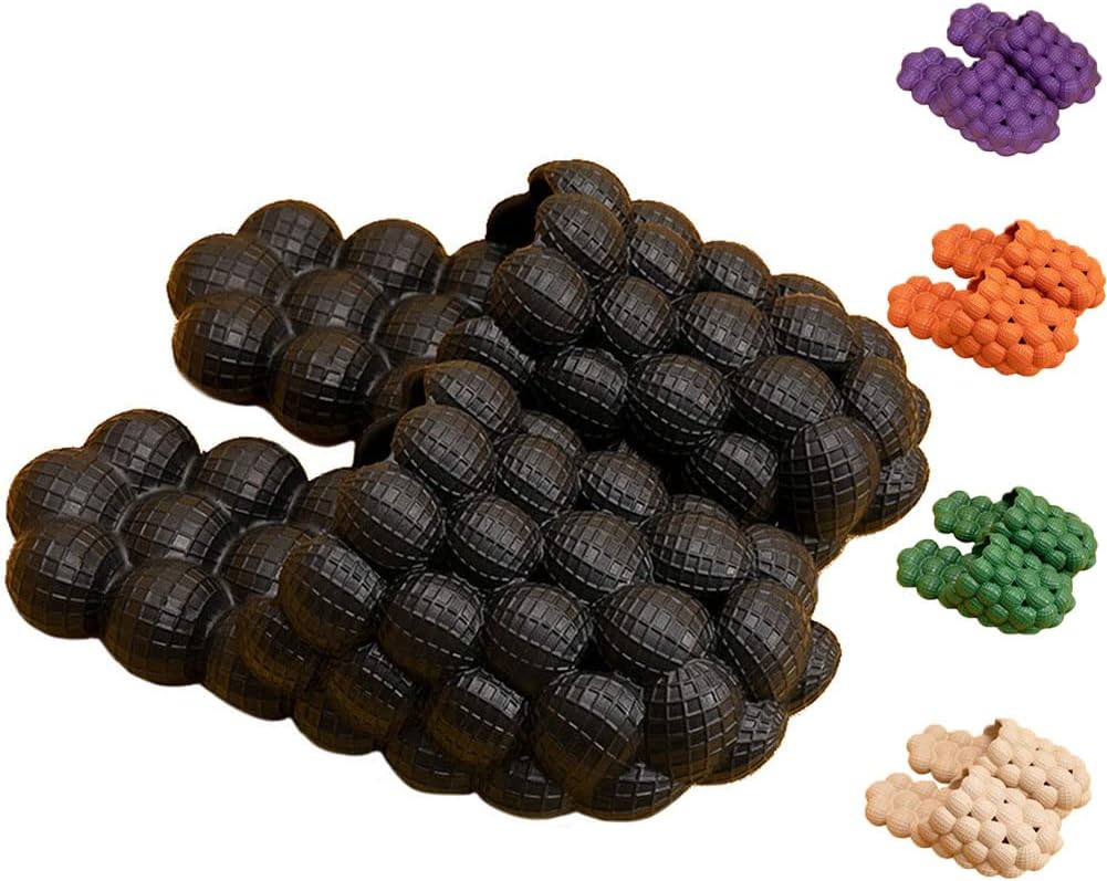 

Унисекс сандалии с личи, тапочки с личи для дома, душа и пляжа, массажные тапочки для снятия стресса для использования внутри и снаружи Han Shan, черный