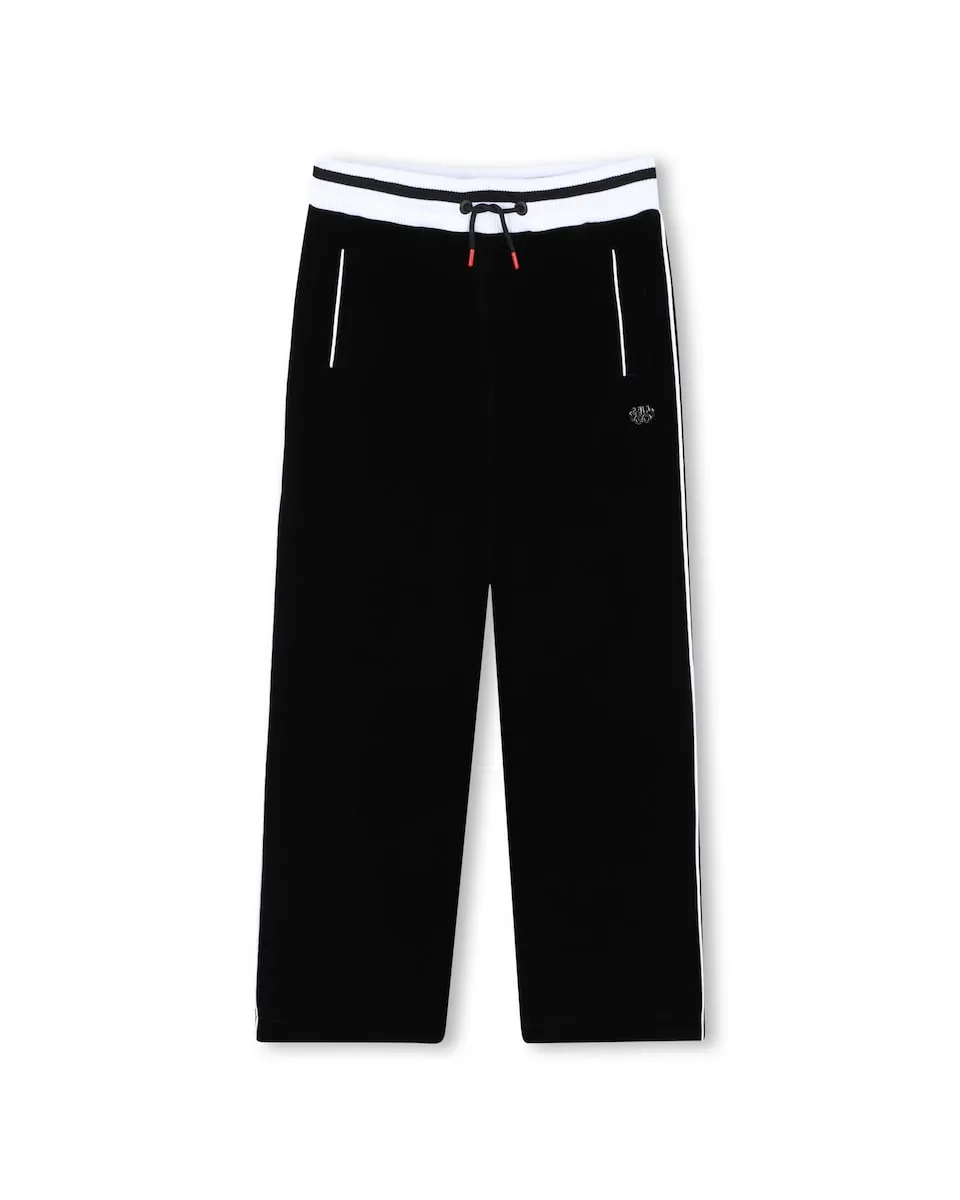 

Детские спортивные штаны для девочки черного однотонного цвета Hugo