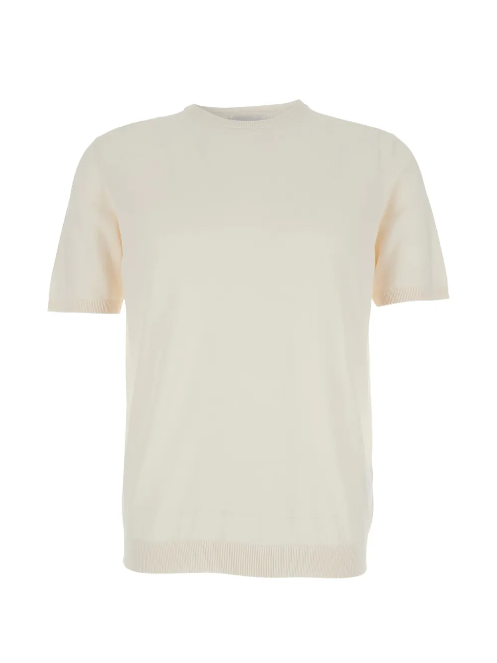 

Футболка в рубчик с круглым вырезом Roberto Collina, бежевый