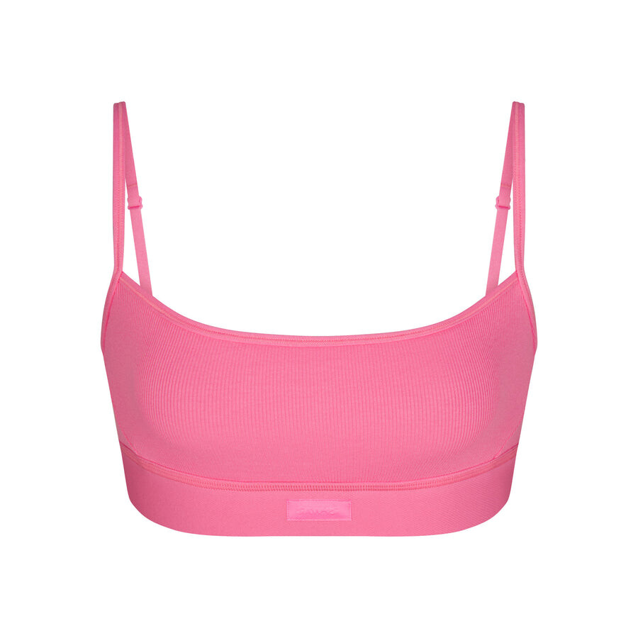 

Бюстгальтер scoop SKIMS Cotton Rib, цвет Sugar Pink