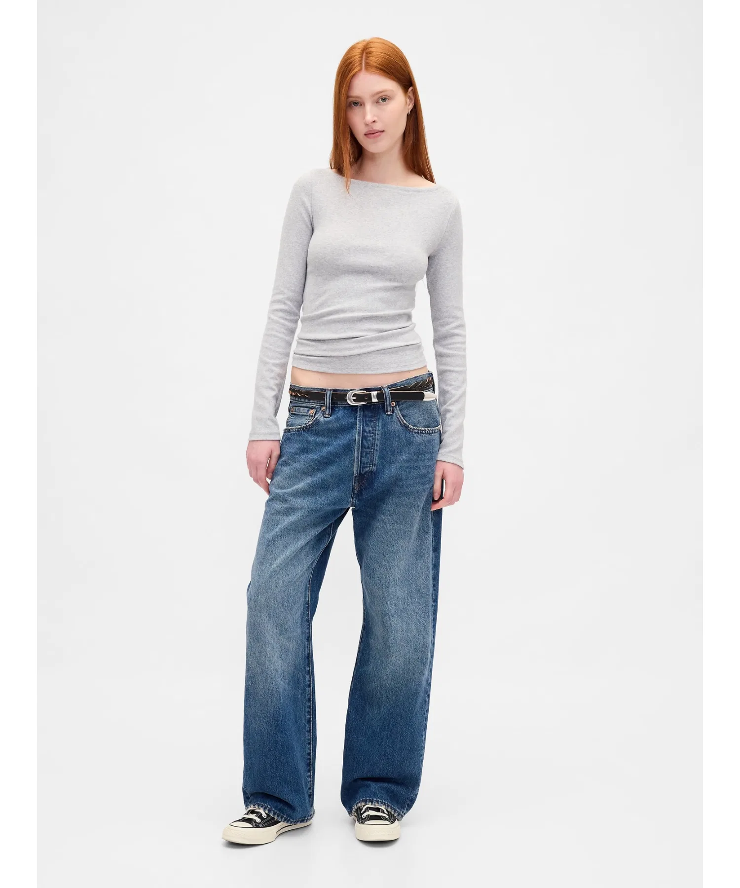 Женская футболка GAP с лодочным вырезом — фото 2