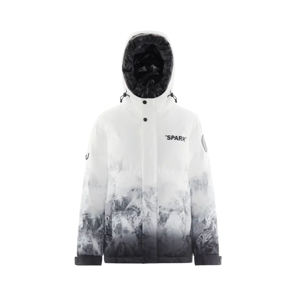 

BOSIDENG Модная спортивная коллекция пуховик унисекс, Black White Gradient Snow Mountains
