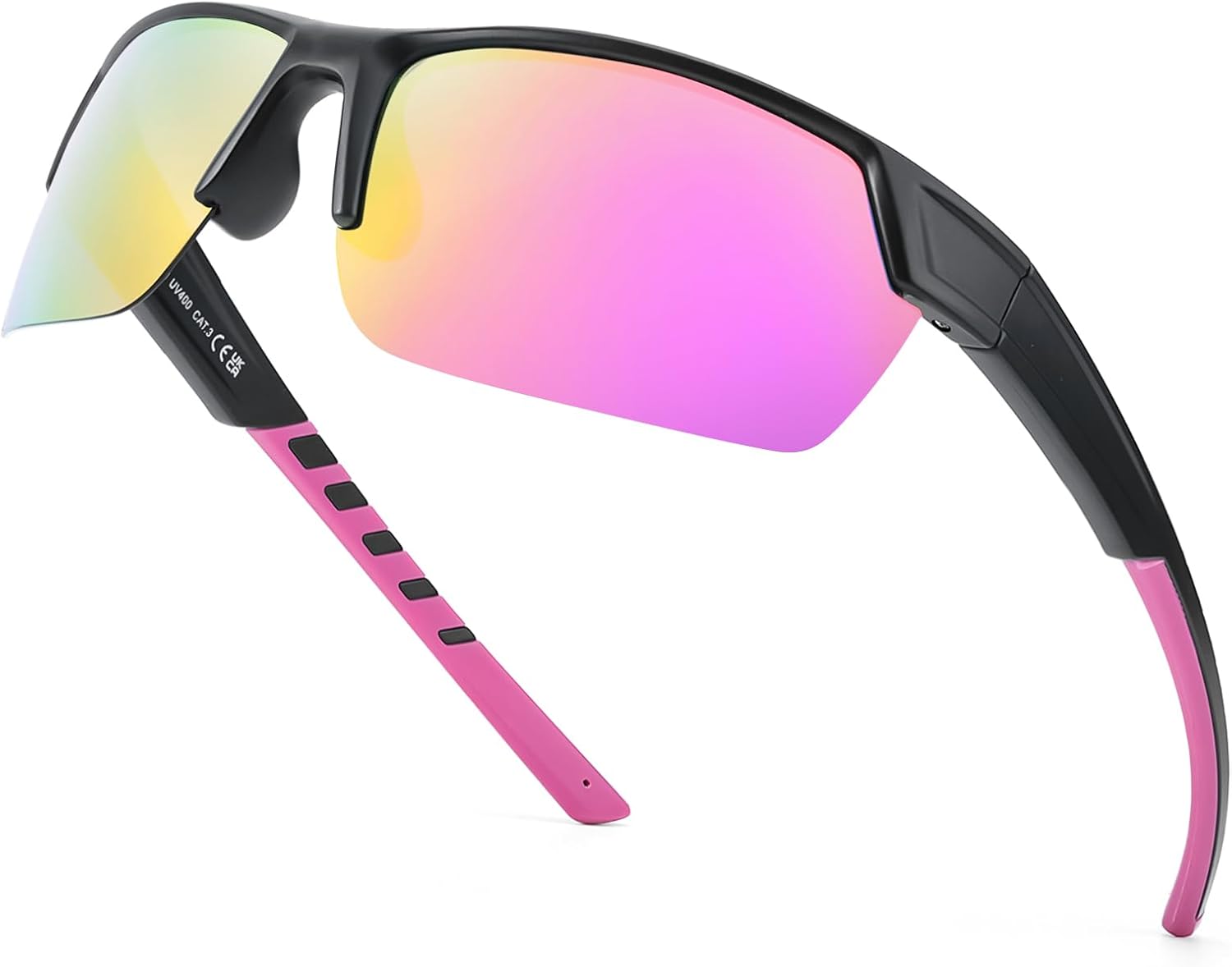 

Женские солнцезащитные очки для бега TJUTR, поляризованные, обтекаемой формы, с защитой от УФ-излучения UV400, для занятий спортом, велоспортом, гольфом, TS3080, A2 Black Pink/Pink