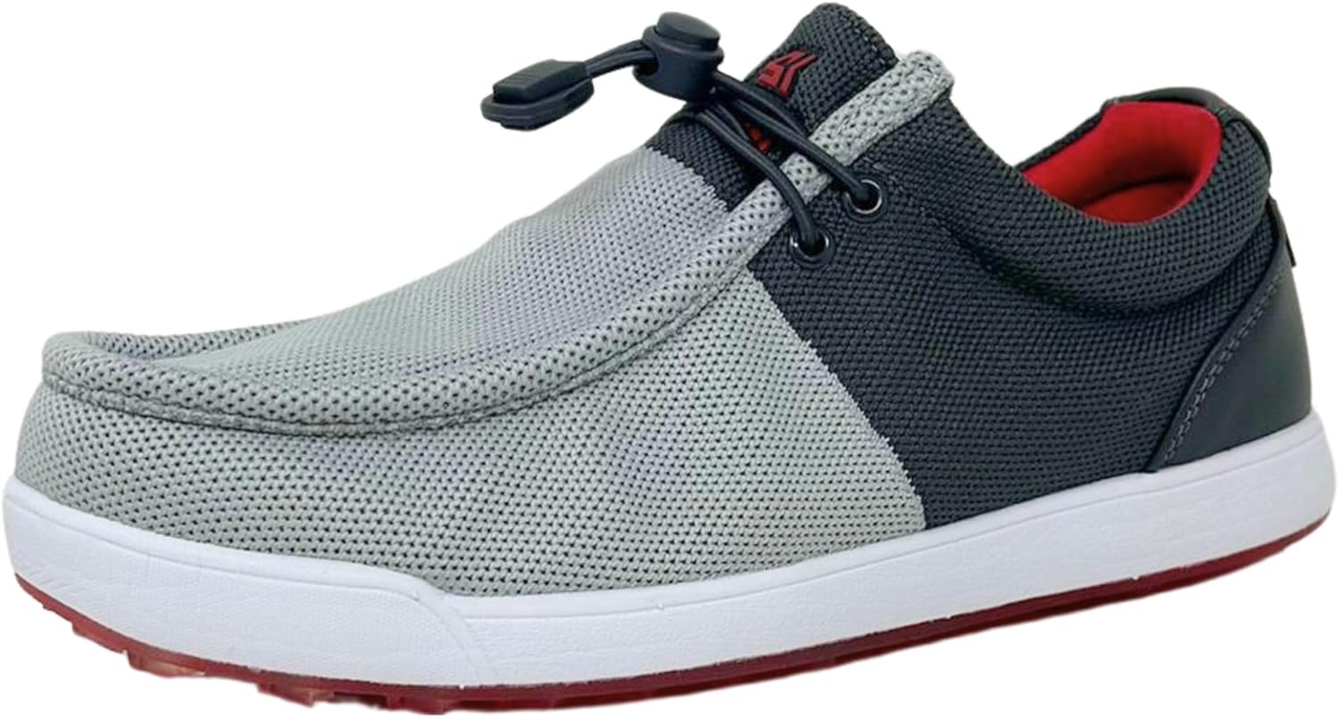 

Водонепроницаемые мужские гольф туфли SKONI G2 без шнурков, красный/серый